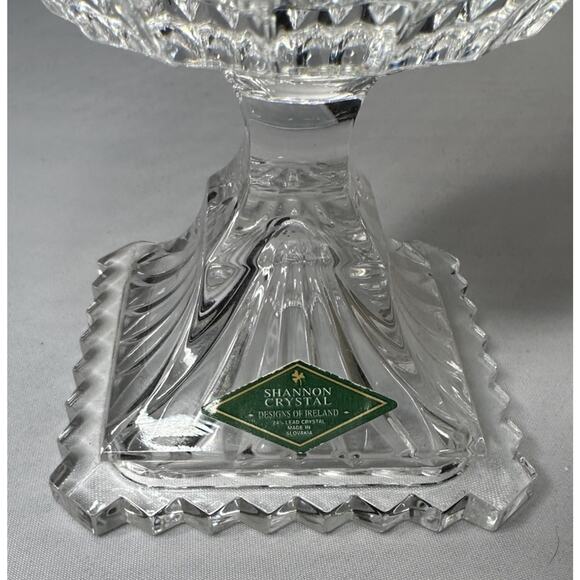 Shannon Designs of Ireland 24% Lead Crystal Pedestal Tulip Vase Dish Heavy 7" - Picture 5 of 8
